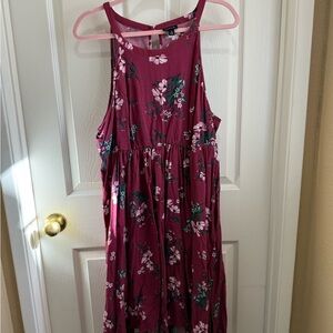 Torrid Burgundy Floral Dress